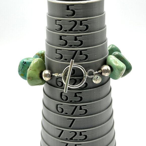 Native American Chunky Turquoise & Sterling Silver Bracelet — EUC - Picture 2 of 13